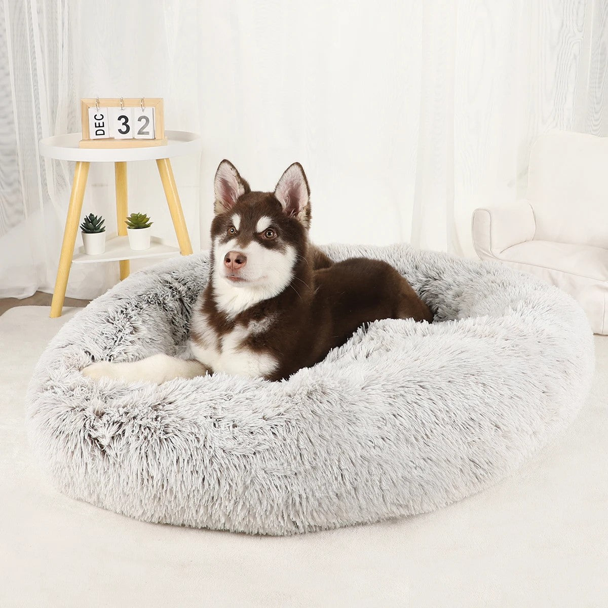 Fluffy Donut Bed for Dogs